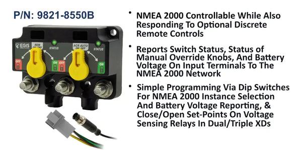 EGIS XD NMEA 2000 Dual Relay / Relay 500A with Knobs