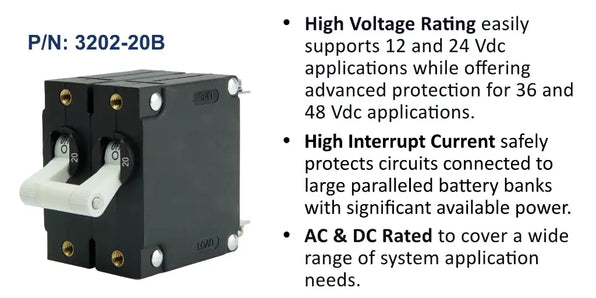 EGIS A Series 20A Circuit Breaker, Double Pole