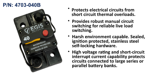 EGIS 85 Series 40A Circuit Breaker, Surface Mount (Bulk Pack)