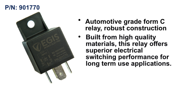 EGIS 40A Mini ISO Relay, Form C 12V