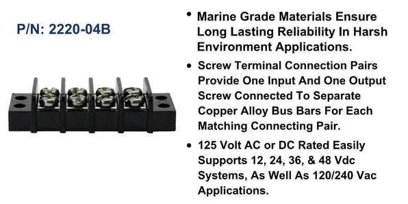 EGIS 20A Terminal Block, 4 Circuit