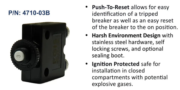 EGIS Push Button Circuit Breaker 3A