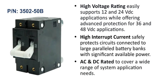 EGIS C Series 50A Circuit Breaker, Double Pole