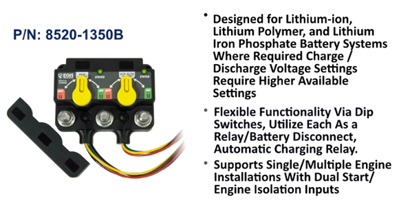 EGIS XD Flex L Lithium ACR + Relay Dual 500A 12/24V