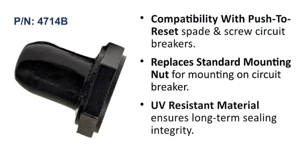 EGIS Push Button Circuit Breaker Boot, Black