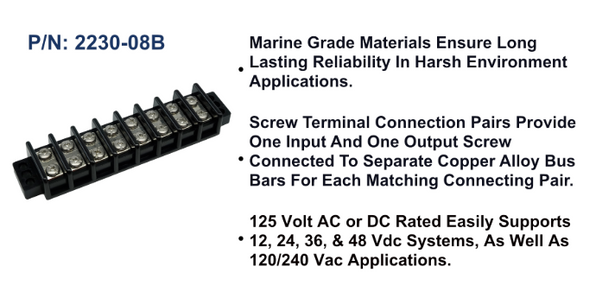EGIS 30A Terminal Block, 8 Circuit