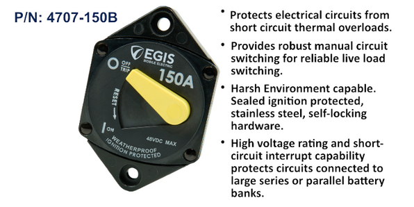 EGIS 87 Series 150A Circuit Breaker, Panel Mount