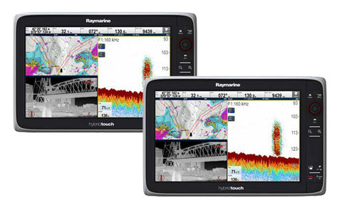 Raymarine e165 15.4 Inch HybridTouch MFD with Wi-Fi Dual Display Bundle