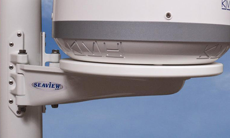 Seaview Mast Mount for KVH M1. M2. M3. Intellian i1.  i2. i3. Raymarine 37STV will fit a mast 2.5/8 inch or larger