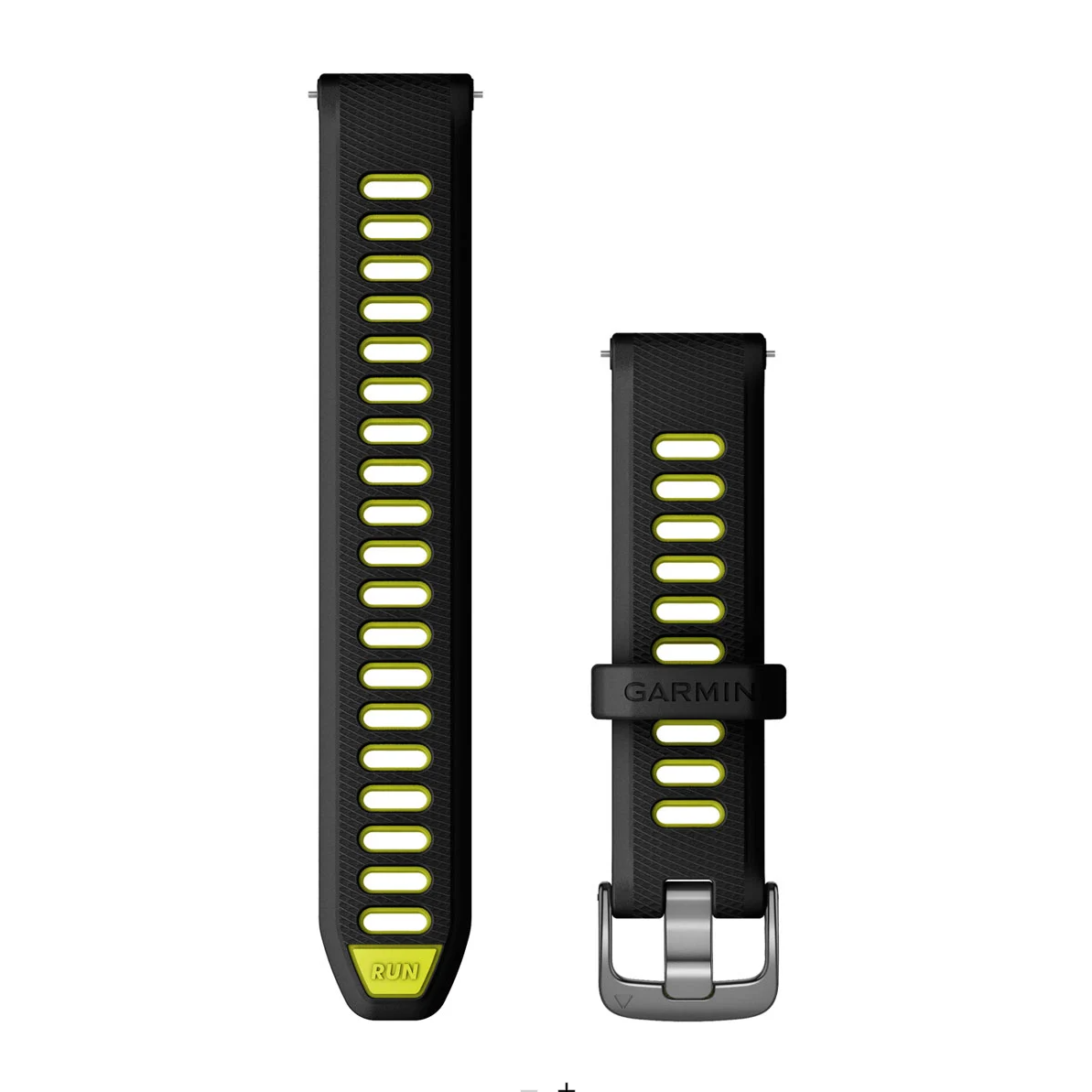 Quick Release Bands (18 mm), Black/Amp yellow silicone, slate hardware