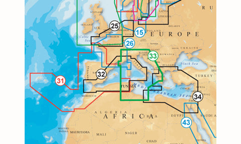 Navionics Platinum Plus SD Card Preloaded with 33P Plus Central Mediterranean