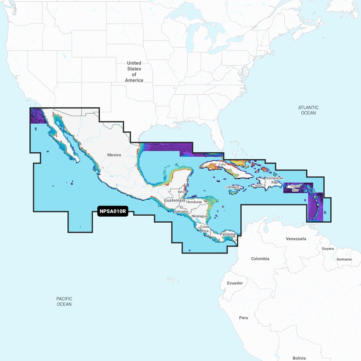 Central America & Caribbean - Inland and Coastal Marine Charts - NASA010R