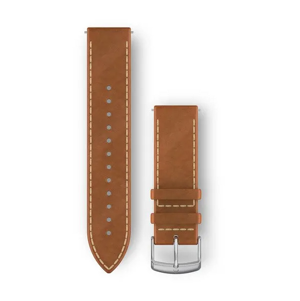 Quick Release Bands (20 mm), Tan italian leather, silver hardware