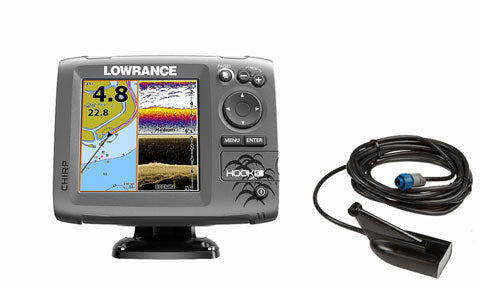 Lowrance Hook-5 with Mid High DownScan Skimmer Transducer