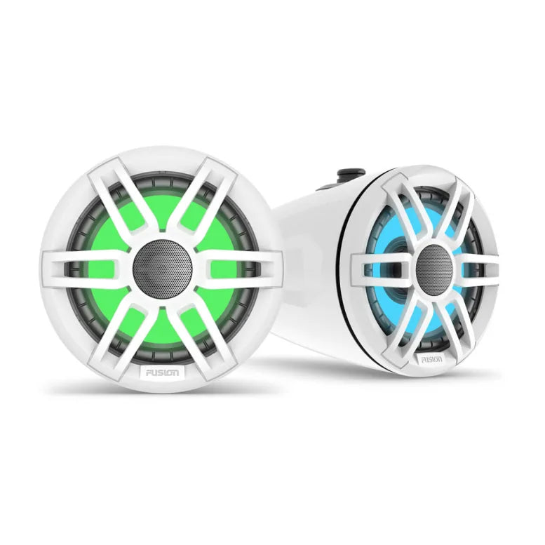 Fusion XS Series 6.5" 200-Watt Sports White Marine Wake Tower Speakers w/RGB (Pair)