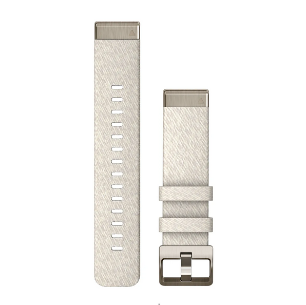 QuickFit® 20 Watch Bands, Cream heathered nylon, soft gold hardware