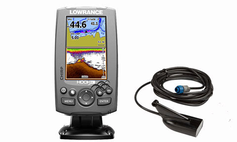 Lowrance Hook-4 with Mid High Downscan Skimmer Transducer