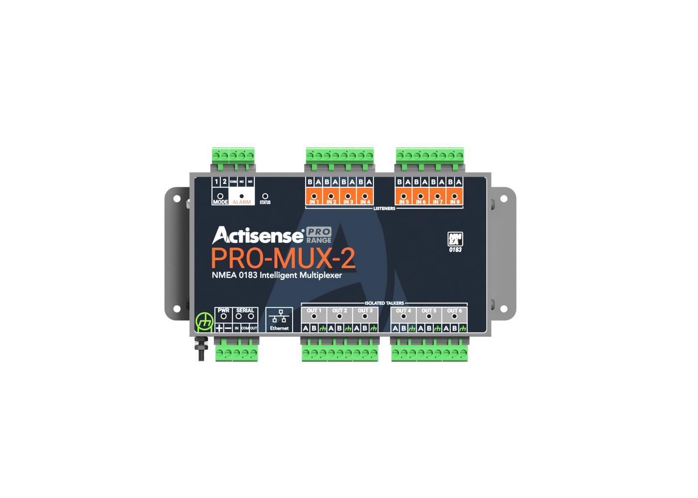 Actisense 8 OPTO inputs, 6 ISO-Drive outputs, Serial, Ethernet port, advanced data filtering and routing, pluggable screw terminals