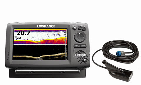 Lowrance Hook-7x with Mid High DownScan Skimmer Transducer