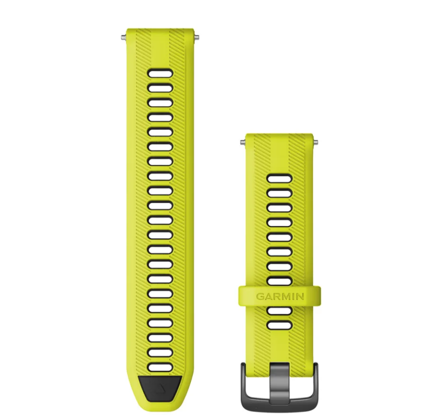 Forerunner® Watch Bands (22 mm), Amp Yellow/Black with Slate Hardware