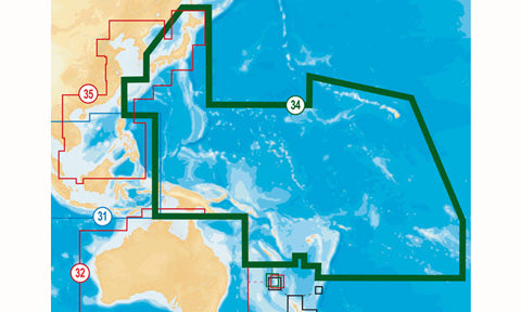 Navionics Plus Compact Flash Card Preloaded with 34XG Pacific Is and Japan