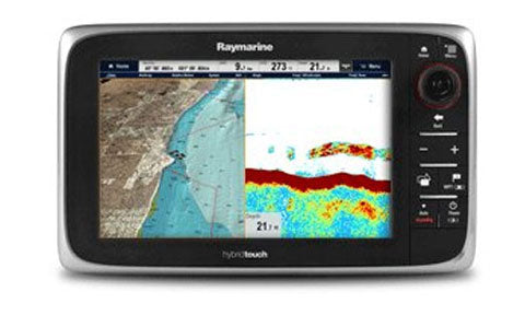 Raymarine e97 9 Inch HybridTouch MFD with Wi-Fi and Sonar and Navionics+ EU Silver chart card