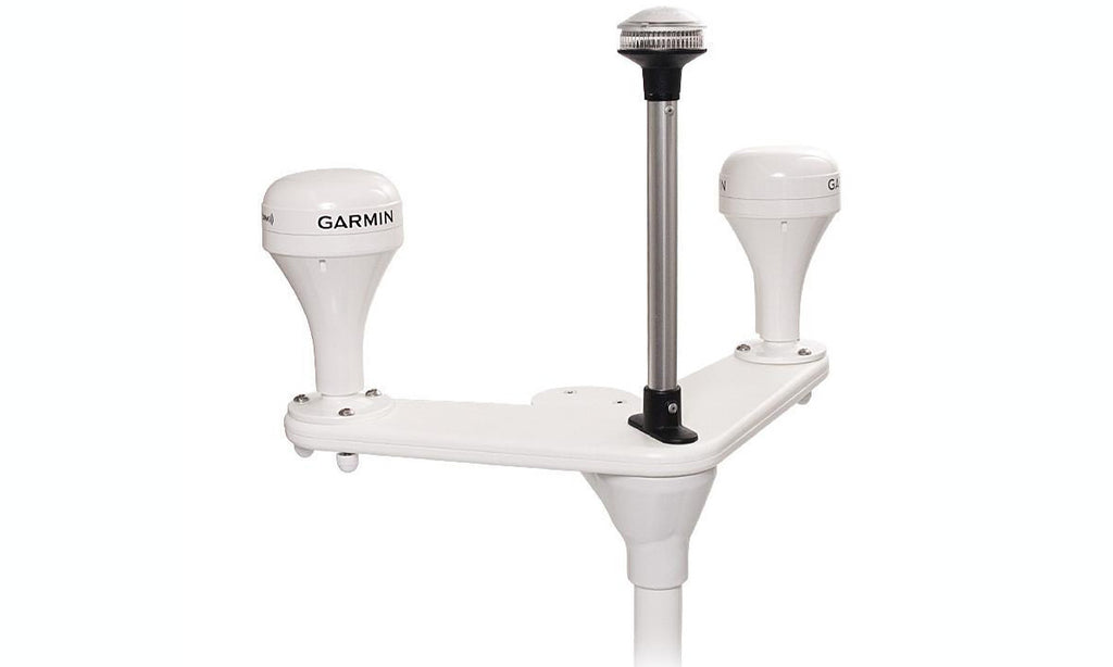 Light bar adapter to mount a light and 2 GPS. Electronics not included