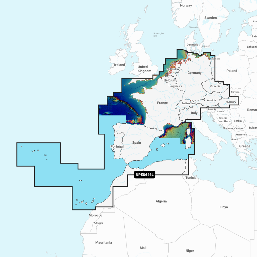 Navionics Platinum+ Europe, Central & West - Marine Charts  | NPEU646L | microSD™/SD™