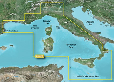 BlueChart® g3 HXEU012R - Mediterranean Sea, Central-West